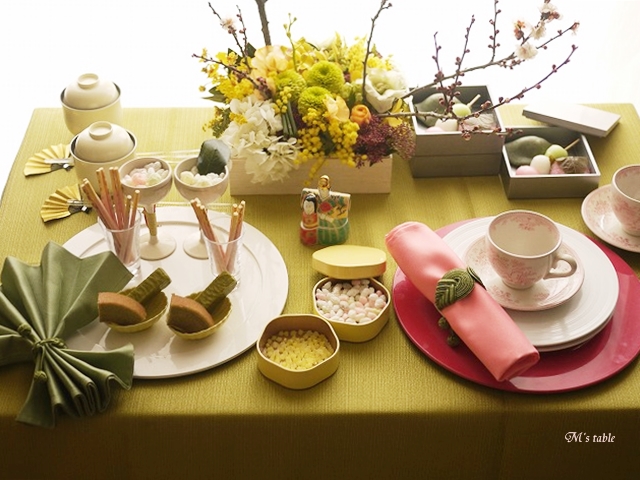 季節や行事のカラーでひな祭りを楽しむ 春のお茶会テーブル その他 住み人オンライン